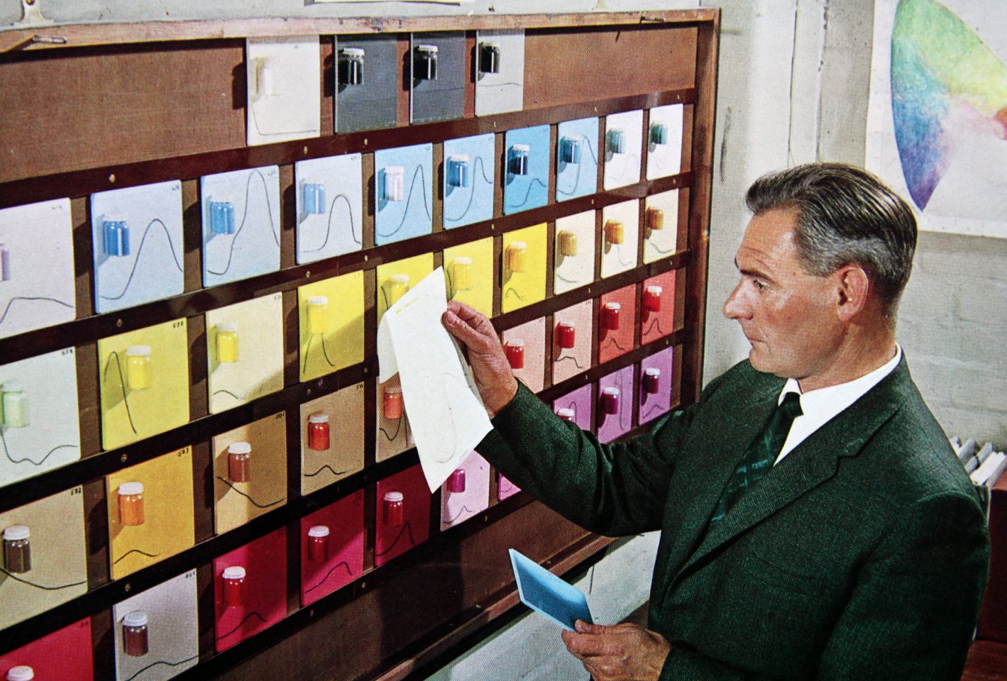 Roger Best kept a library of 10,000 colours for melamine and urea coating powders, offering up to 500,000 possible permutations.